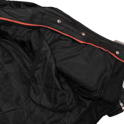 BSM1110 Men's Classic Plain Side Police Style M/C Jacket - TALL