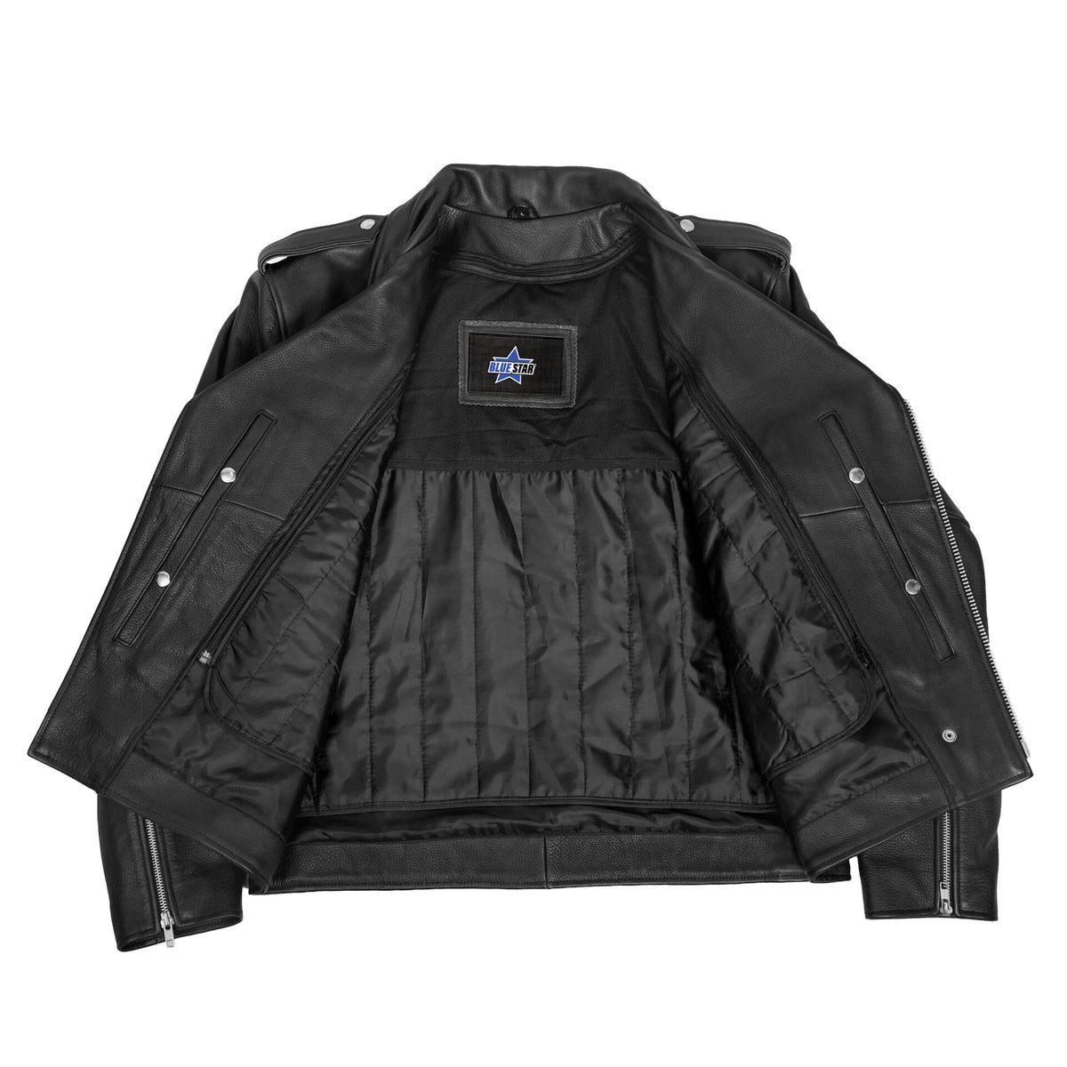 BSM1114 Men's Classic Plain Side Police Style M/C Jacket
