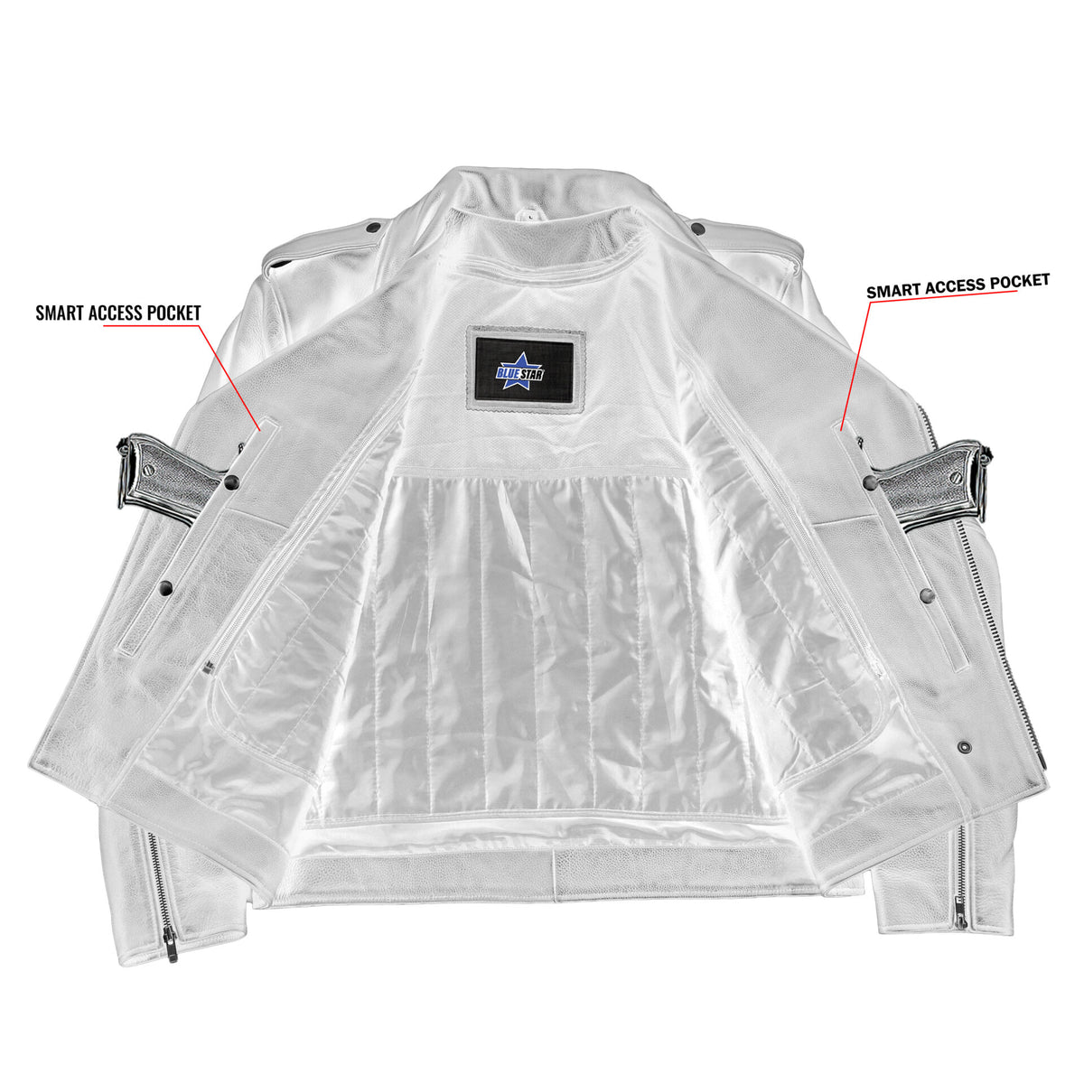 BSM1114 Men's Classic Plain Side Police Style M/C Jacket