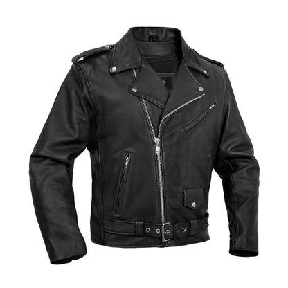 BSM1114 Men's Classic Plain Side Police Style M/C Jacket