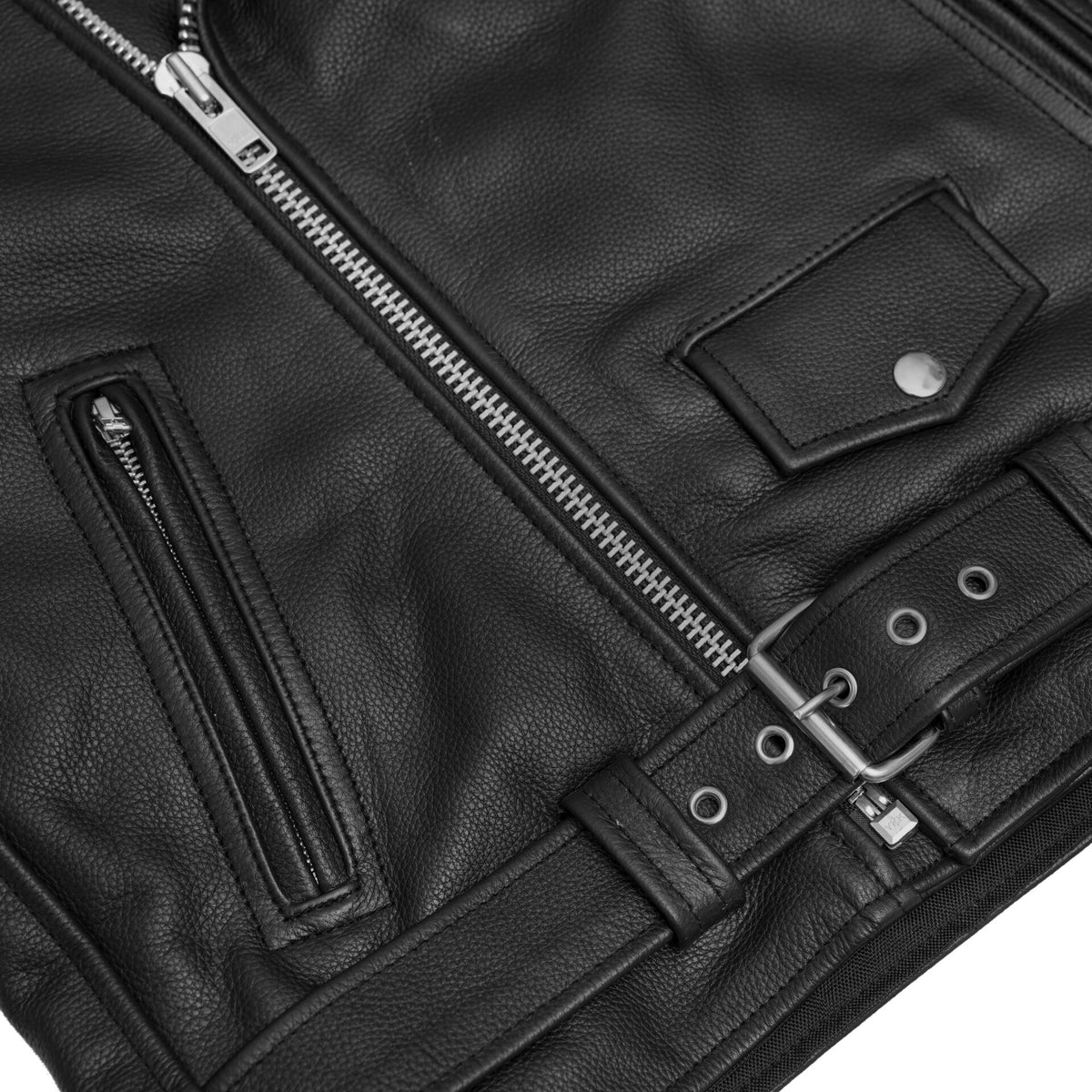 BSM1114 Men's Classic Plain Side Police Style M/C Jacket