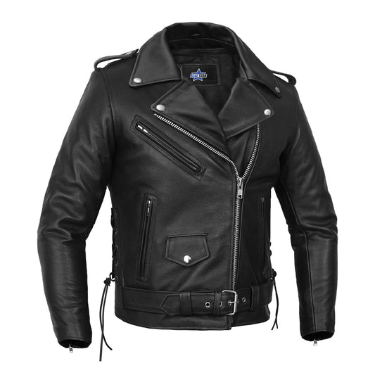 BSM1116 Men's Classic Side Lace Police Style M/C Jacket