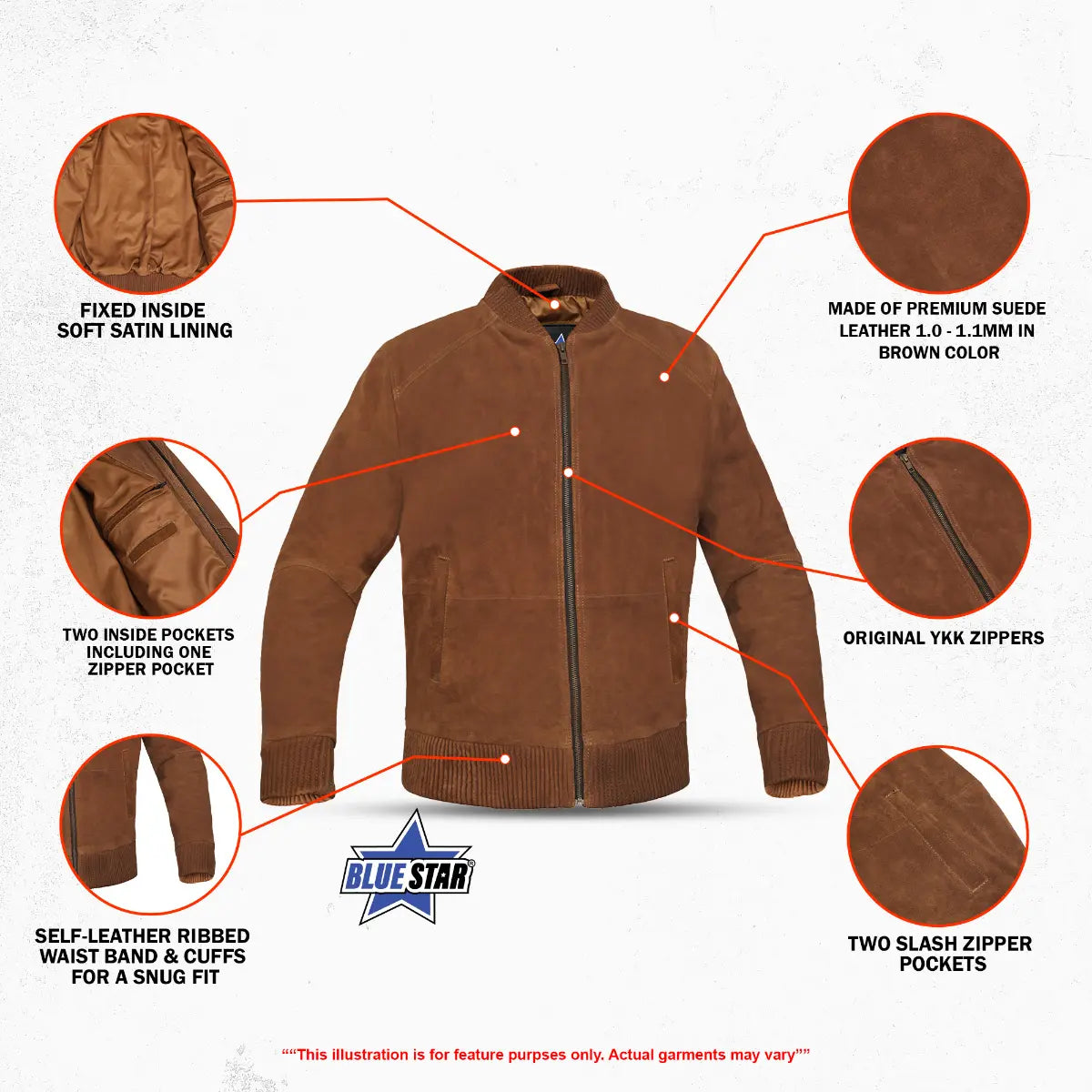 BSM00741 Truffle Men’s Leather Motorcycle Jacket