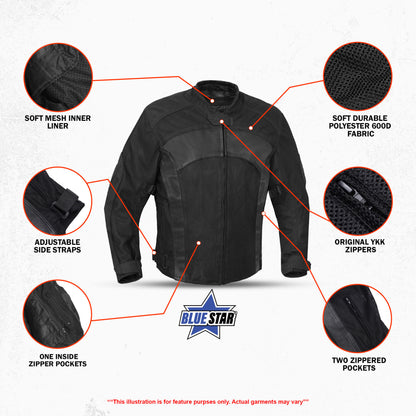 BSM1112 Men's Mesh/ Leather Padded Jacket