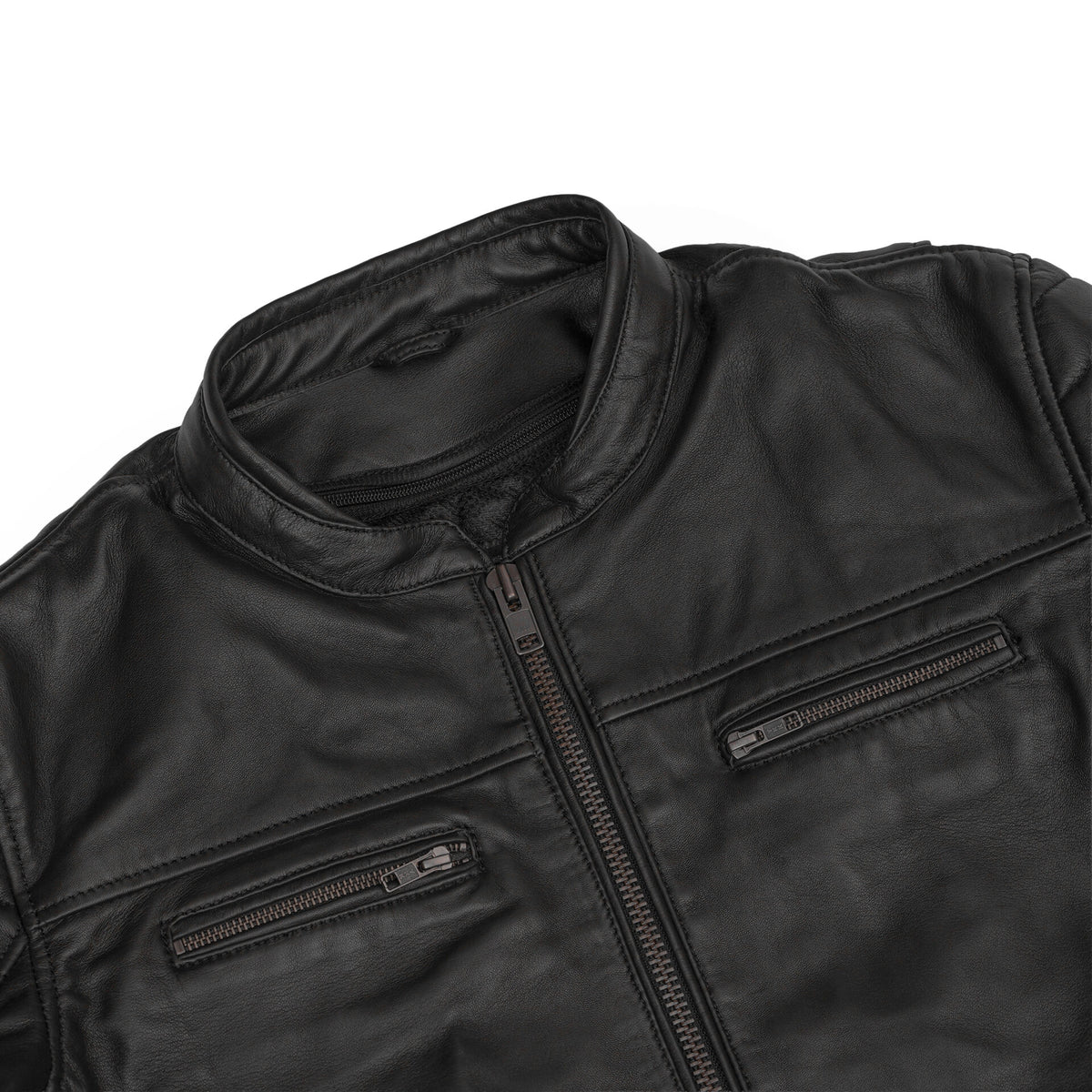 BSM1133 Men's Lightweight Drum Dyed Naked Lambskin Crossover Scooter Jacket