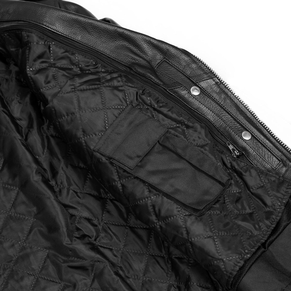 BSM1146 Men's Eagle Embossed Live To Ride - Ride To Live Classic Black Leather Mot