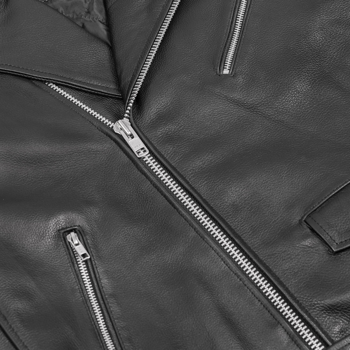 BSM1146 Men's Eagle Embossed Live To Ride - Ride To Live Classic Black Leather Mot