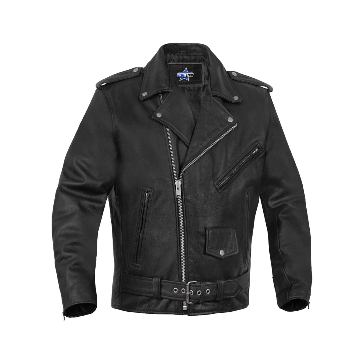 BSM1121 Motorcycle Armored Classic Biker Leather Jacket