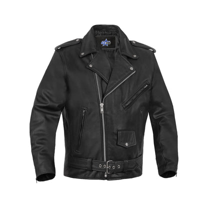 BSM1121 Motorcycle Armored Classic Biker Leather Jacket