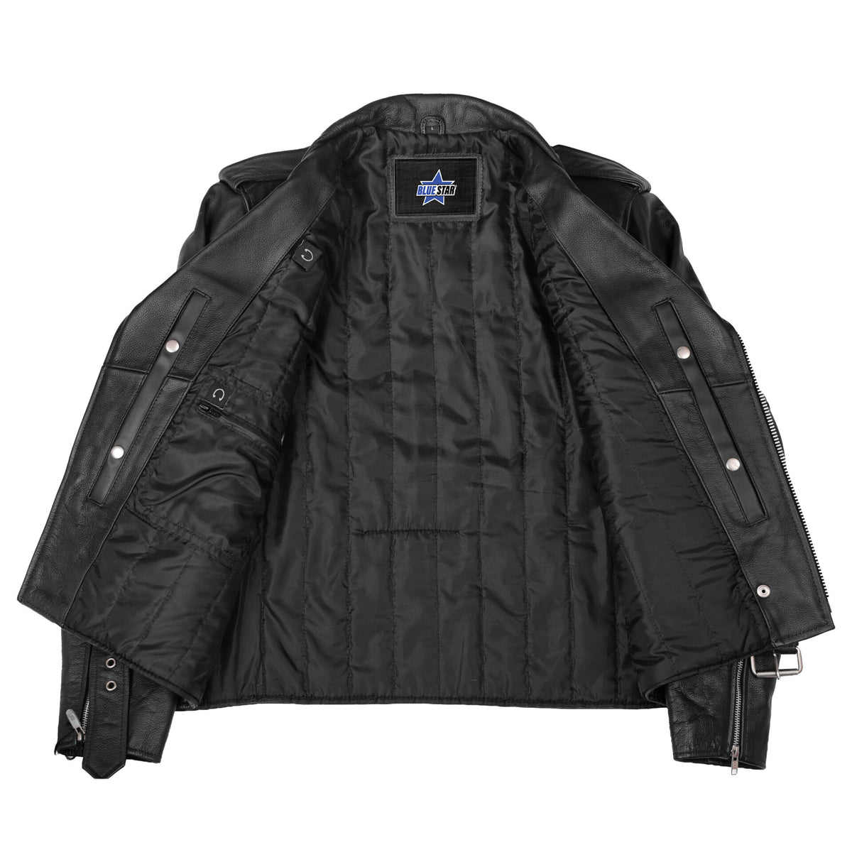 BSM1121 Motorcycle Armored Classic Biker Leather Jacket