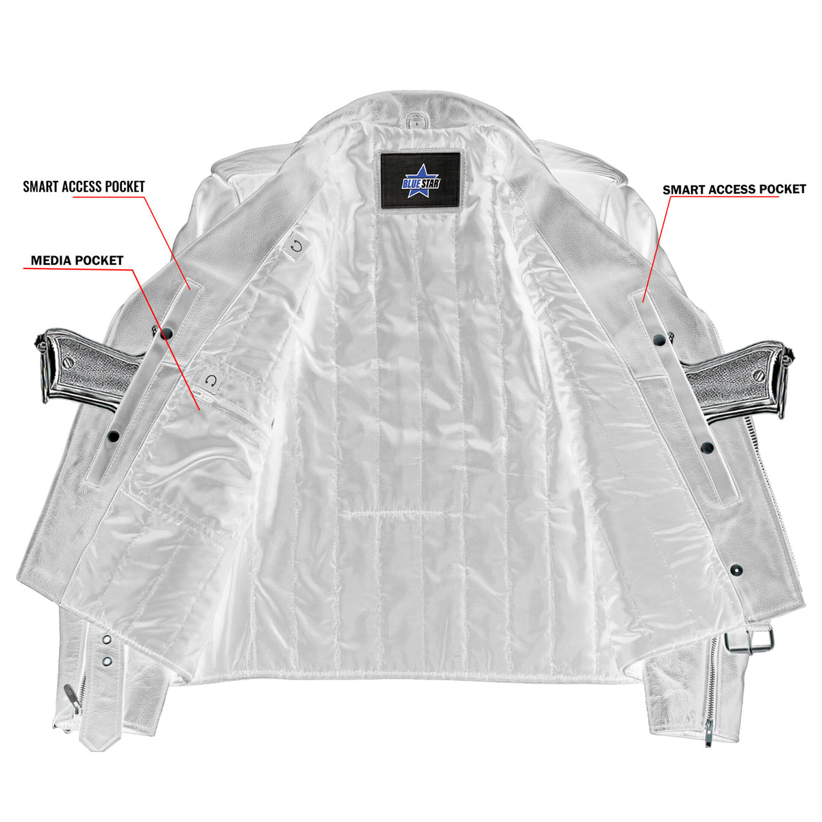 BSM1121 Motorcycle Armored Classic Biker Leather Jacket