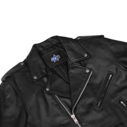 BSM1121 Motorcycle Armored Classic Biker Leather Jacket