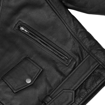 BSM1121 Motorcycle Armored Classic Biker Leather Jacket