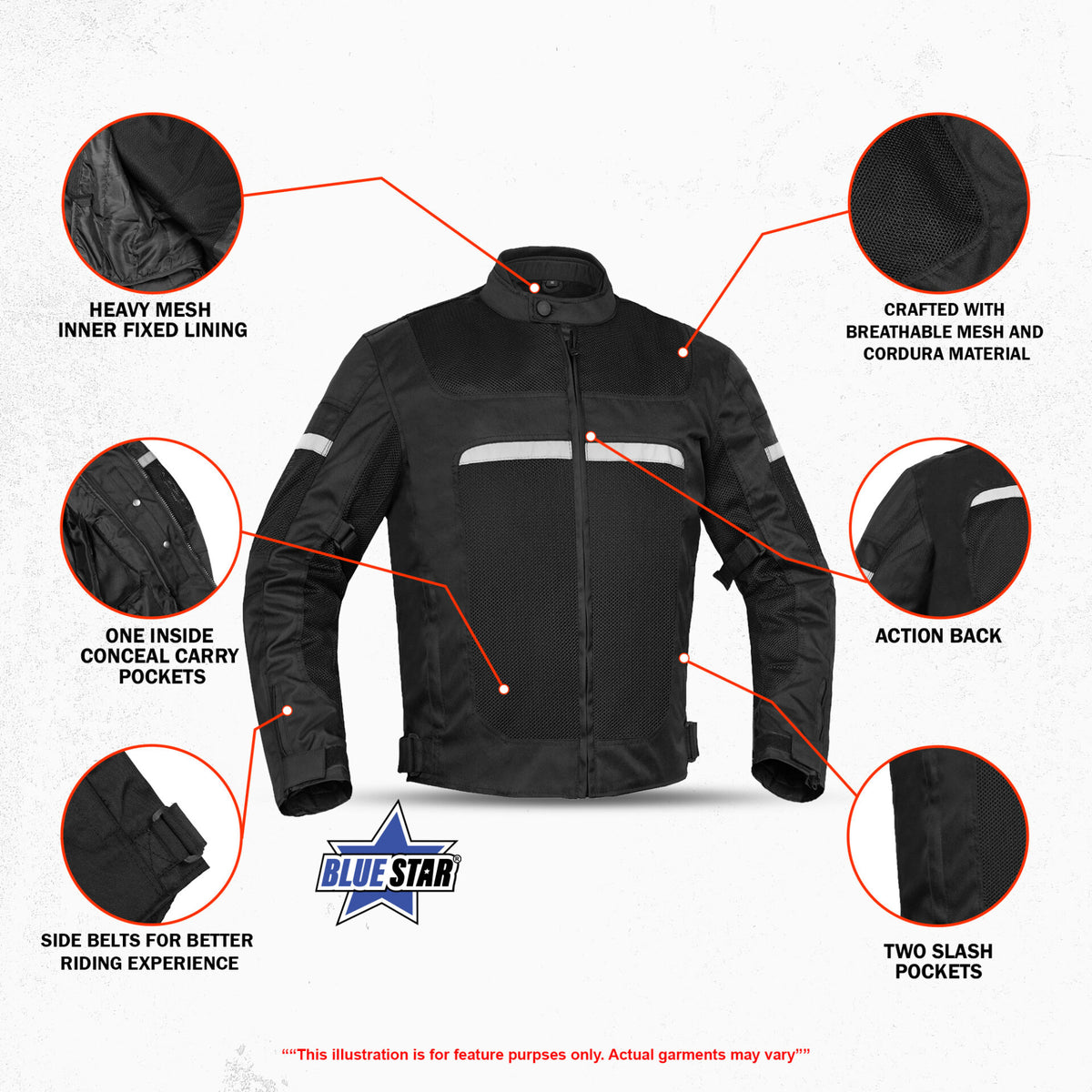 BSM1162 MEN'S RACER MESH JACKET – BLACK
