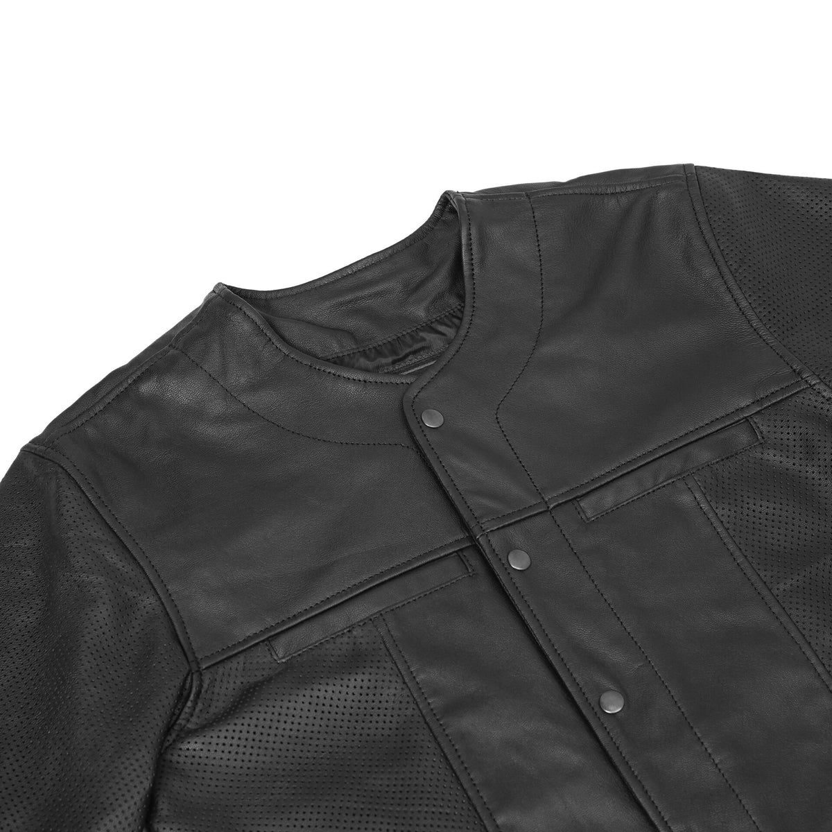 BSM1125 Leather Baseball Motorcycle Shirt