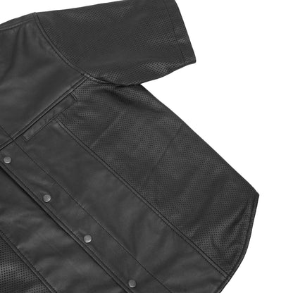 BSM1125 Leather Baseball Motorcycle Shirt