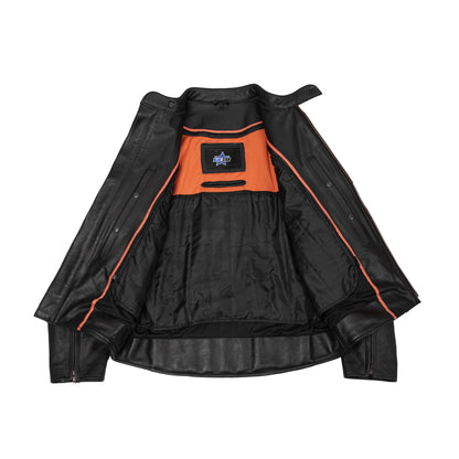 BSM1118 Men's Vented M/C Jacket w/ Plain Sides