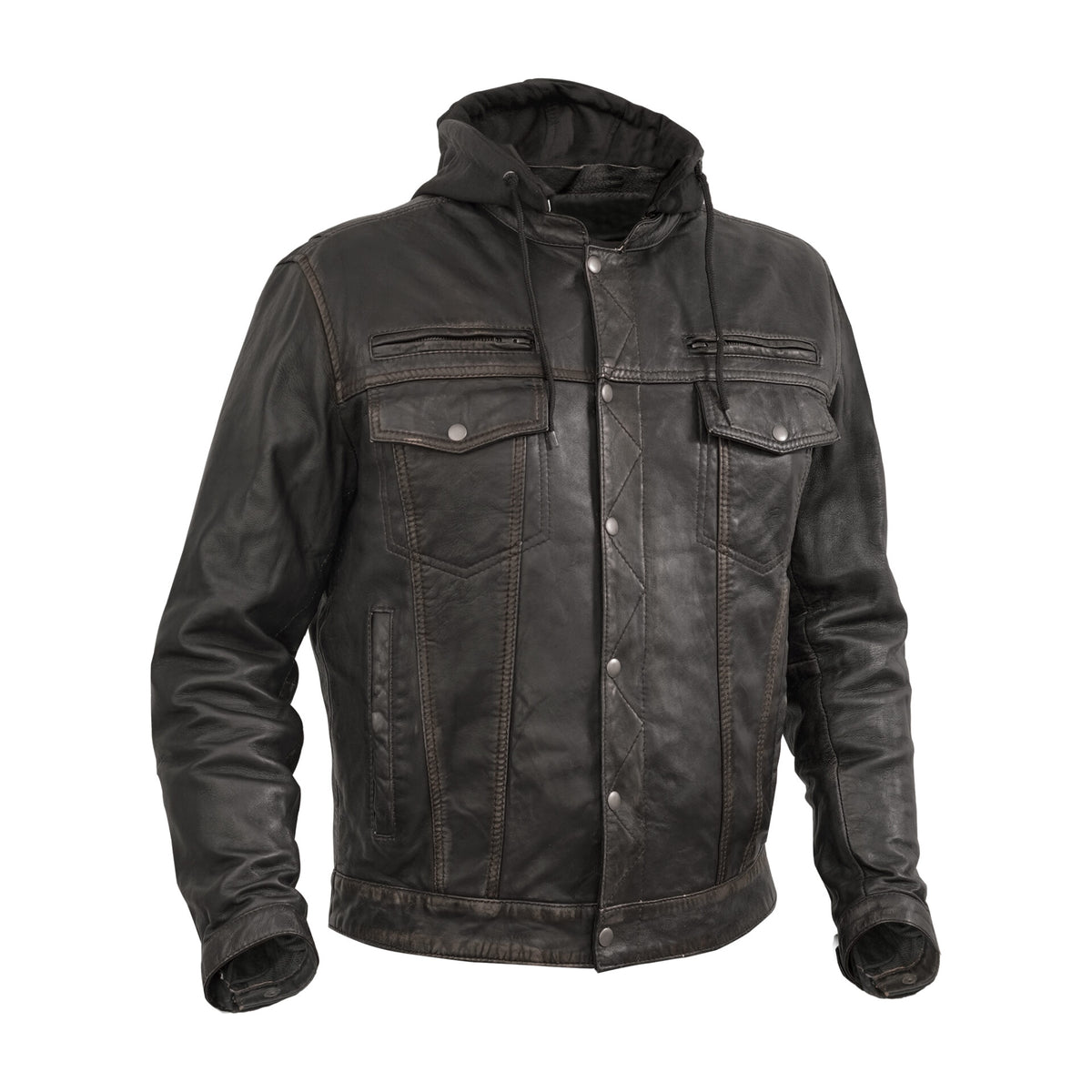 BSM1109 Men's Lightweight Drum Dyed Distressed Naked Lambskin Jacket