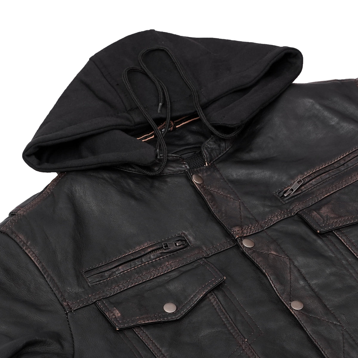 BSM1109 Men's Lightweight Drum Dyed Distressed Naked Lambskin Jacket