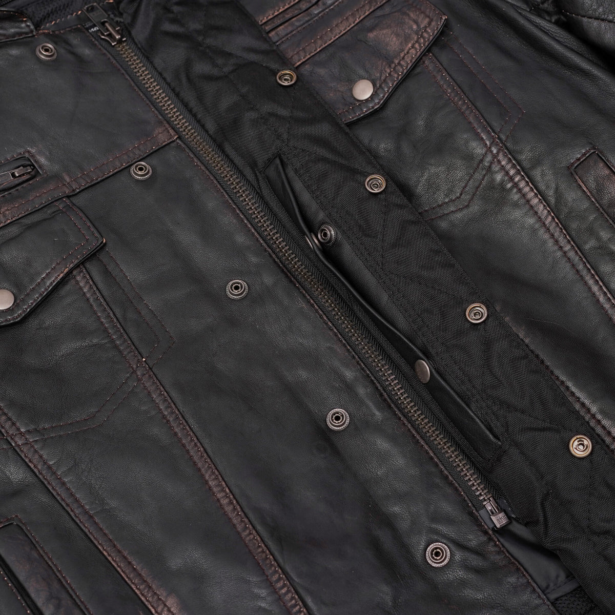 BSM1109 Men's Lightweight Drum Dyed Distressed Naked Lambskin Jacket