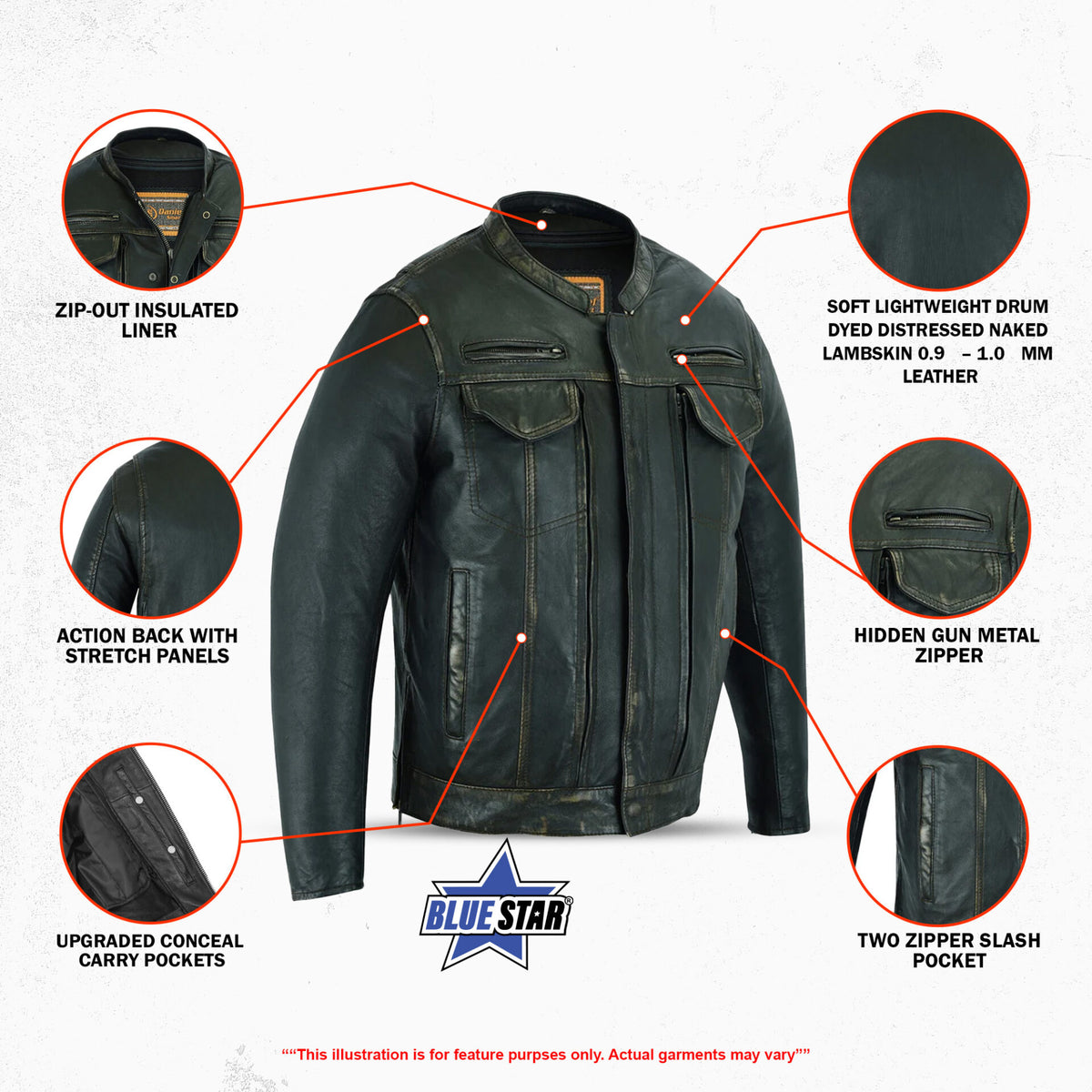 BSM1129 Men's Modern Utility Style Jacket in Lightweight Drum Dyed Dist