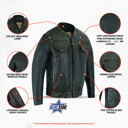 BSM1129 Men's Modern Utility Style Jacket in Lightweight Drum Dyed Dist