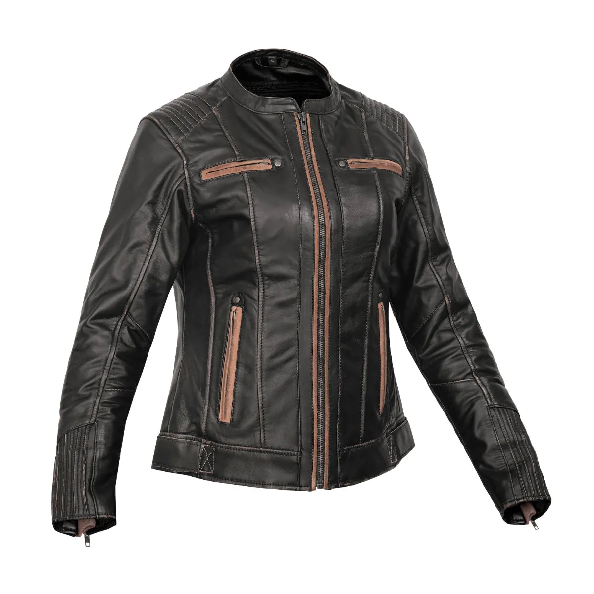Maison Veyra Women’s Leather Motorcycle Jacket