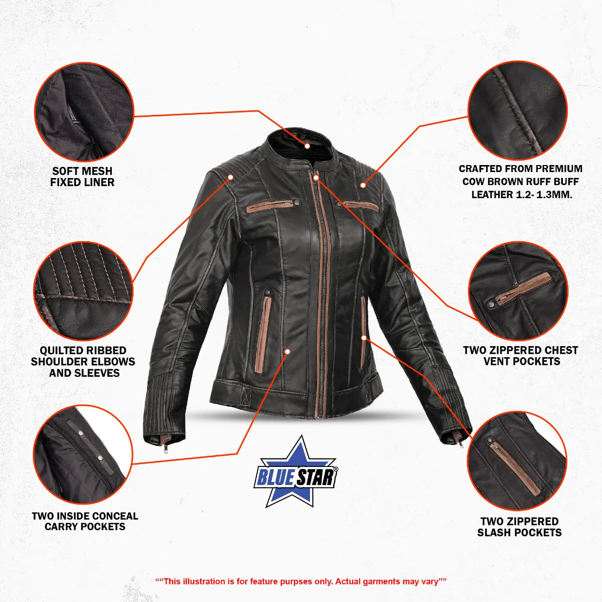 Maison Veyra Women’s Leather Motorcycle Jacket