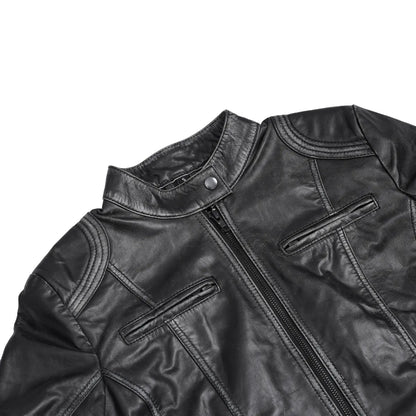 Marsha Women’s Leather Motorcycle Jacket