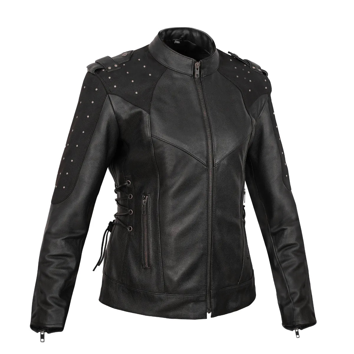Camille Women's Leather Motorcycle Jacket