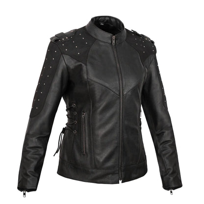 Camille Women's Leather Motorcycle Jacket