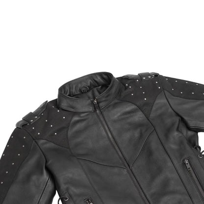 Camille Women's Leather Motorcycle Jacket