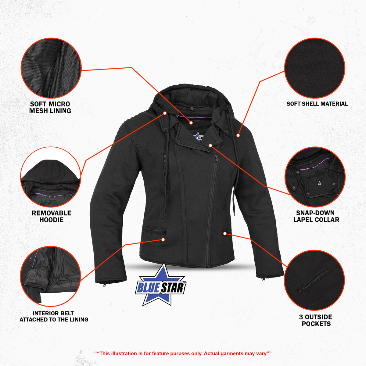 BSM2112 Women's Operative Windproof Reinforced Riding Jacket
