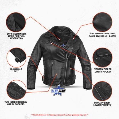 BSM2100 Women's Updated Lightweight Stylish M/C Jacket