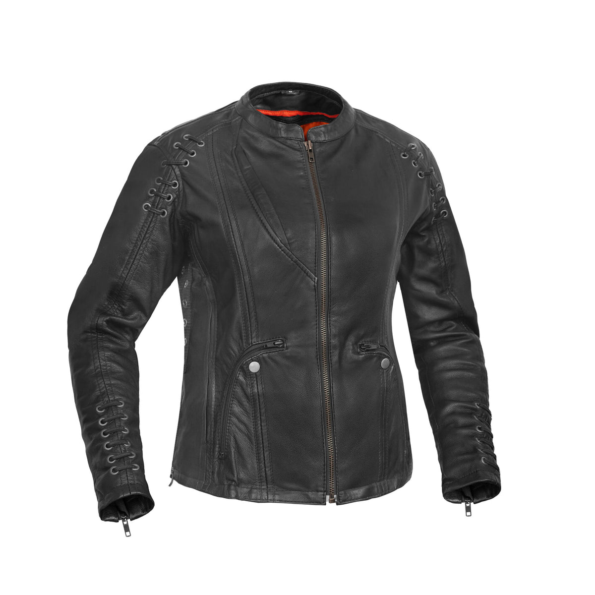 BSM2108 Women's Stylish Jacket with Grommet and Lacing Accents