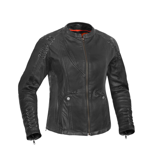 BSM2108 Women's Stylish Jacket with Grommet and Lacing Accents