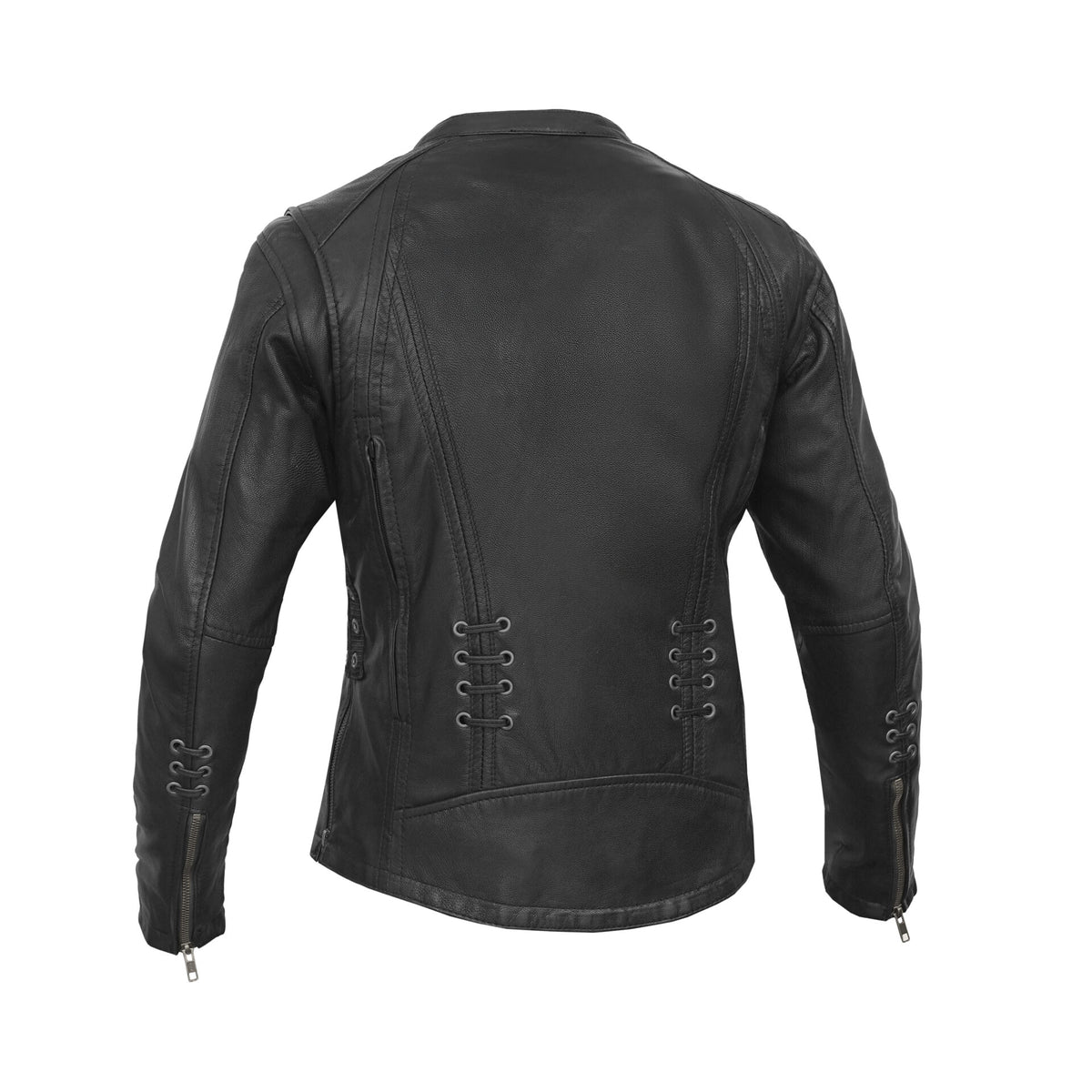 BSM2108 Women's Stylish Jacket with Grommet and Lacing Accents