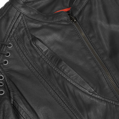 BSM2108 Women's Stylish Jacket with Grommet and Lacing Accents