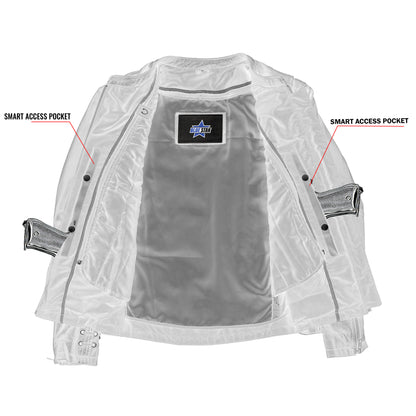 BSM2108 Women's Stylish Jacket with Grommet and Lacing Accents