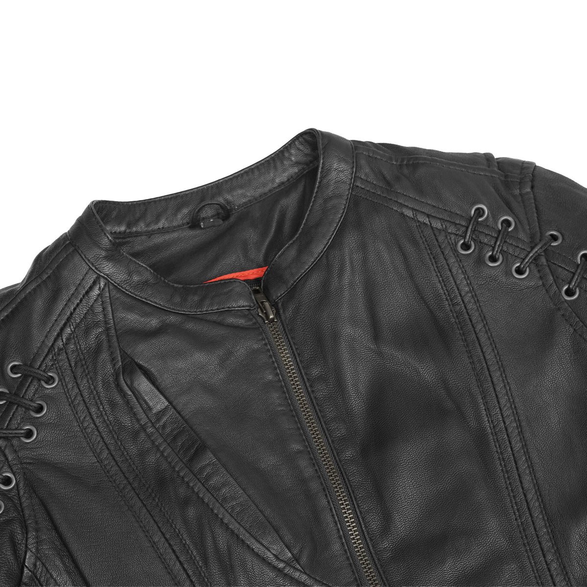 BSM2108 Women's Stylish Jacket with Grommet and Lacing Accents