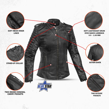 BSM2110 Women's Updated Biker Style Jacket