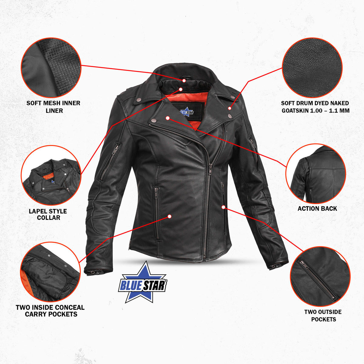 BSM2109 Women's Modern Longer Beltless Biker Jacket