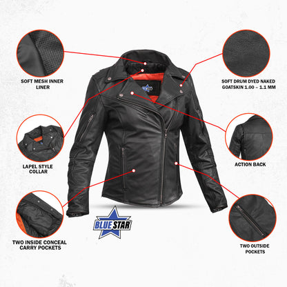 BSM2109 Women's Modern Longer Beltless Biker Jacket