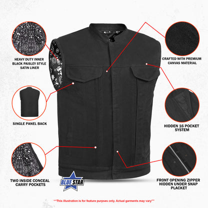 BSM1533 Men's Modern Utility Style Canvas Vest