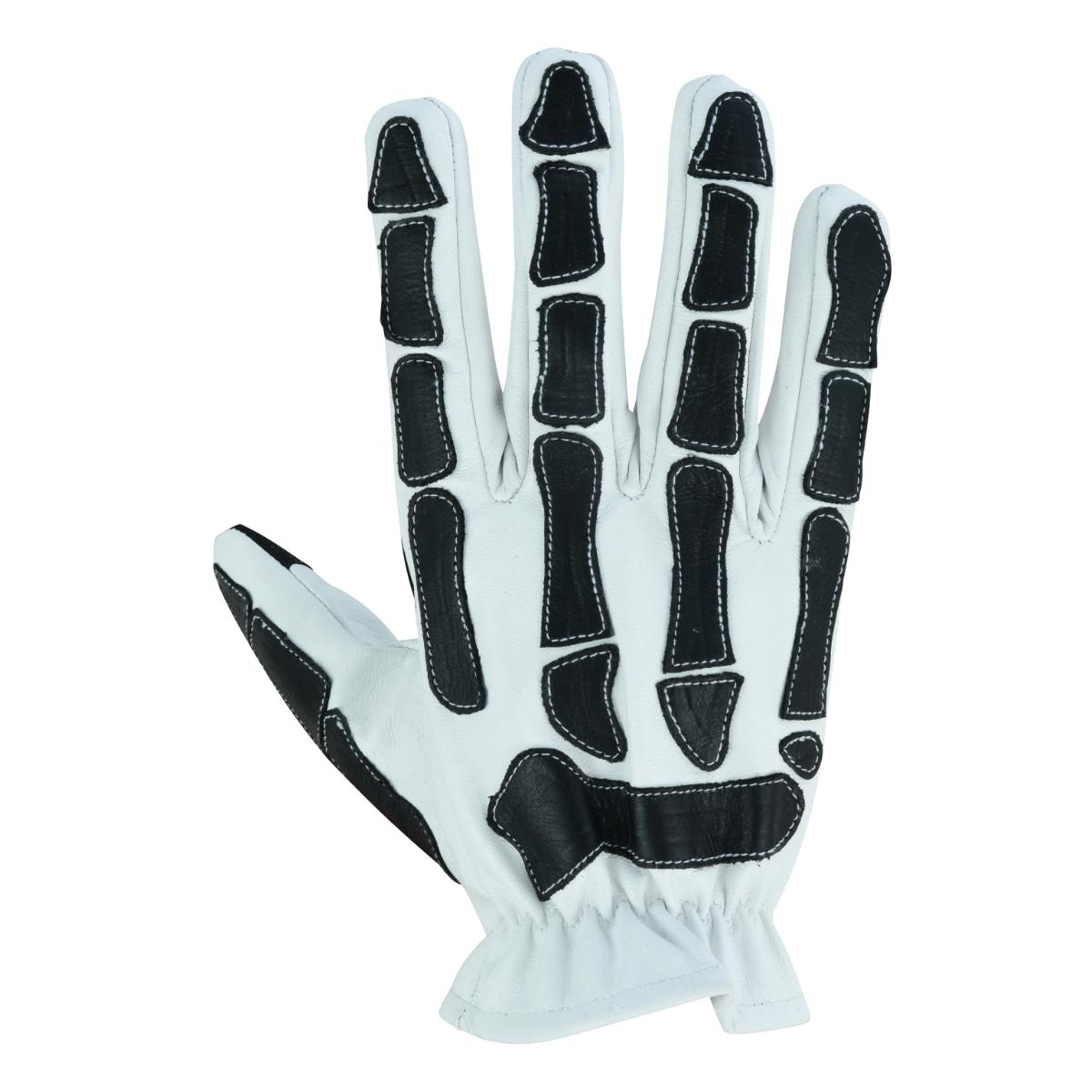 Glove Grace White and Black Skeleton Hand Riding Glove