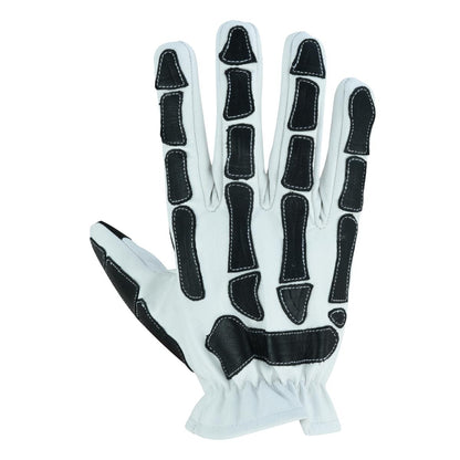 Glove Grace White and Black Skeleton Hand Riding Glove