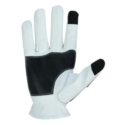 Glove Grace White and Black Skeleton Hand Riding Glove