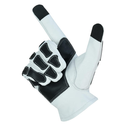 Glove Grace White and Black Skeleton Hand Riding Glove