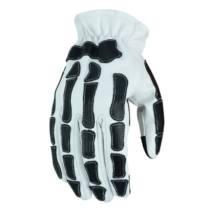 Glove Grace White and Black Skeleton Hand Riding Glove
