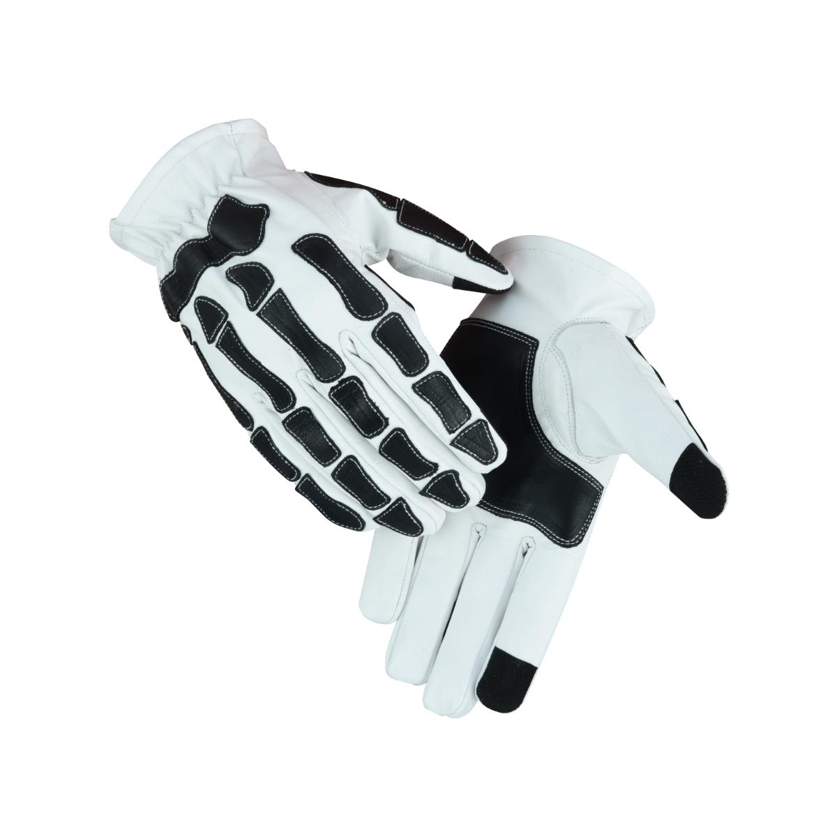 Glove Grace White and Black Skeleton Hand Riding Glove